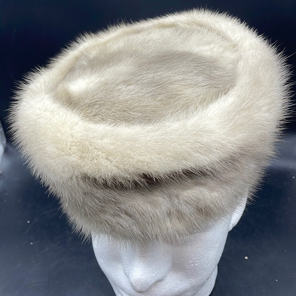 Gray Mink Pill Box Hat
